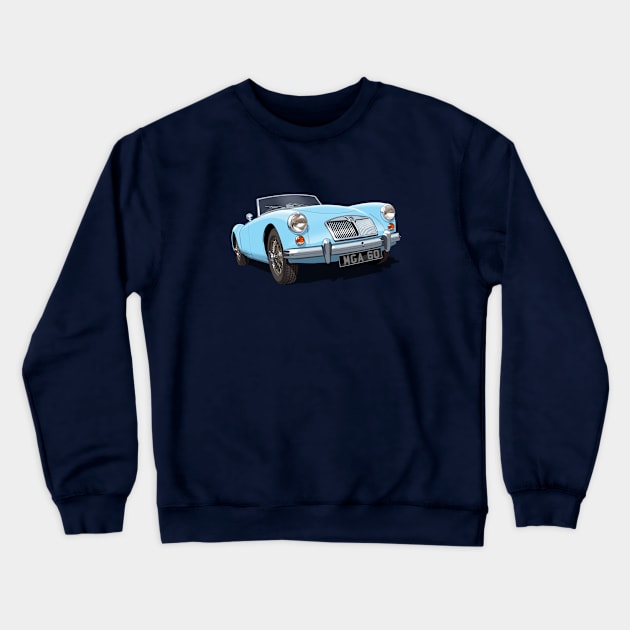 MGA roadster in light blue Crewneck Sweatshirt by candcretro